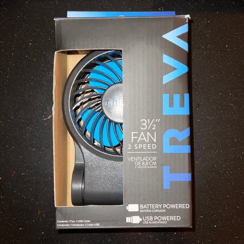 Treva 3.5” 2 Speed Portable Fan